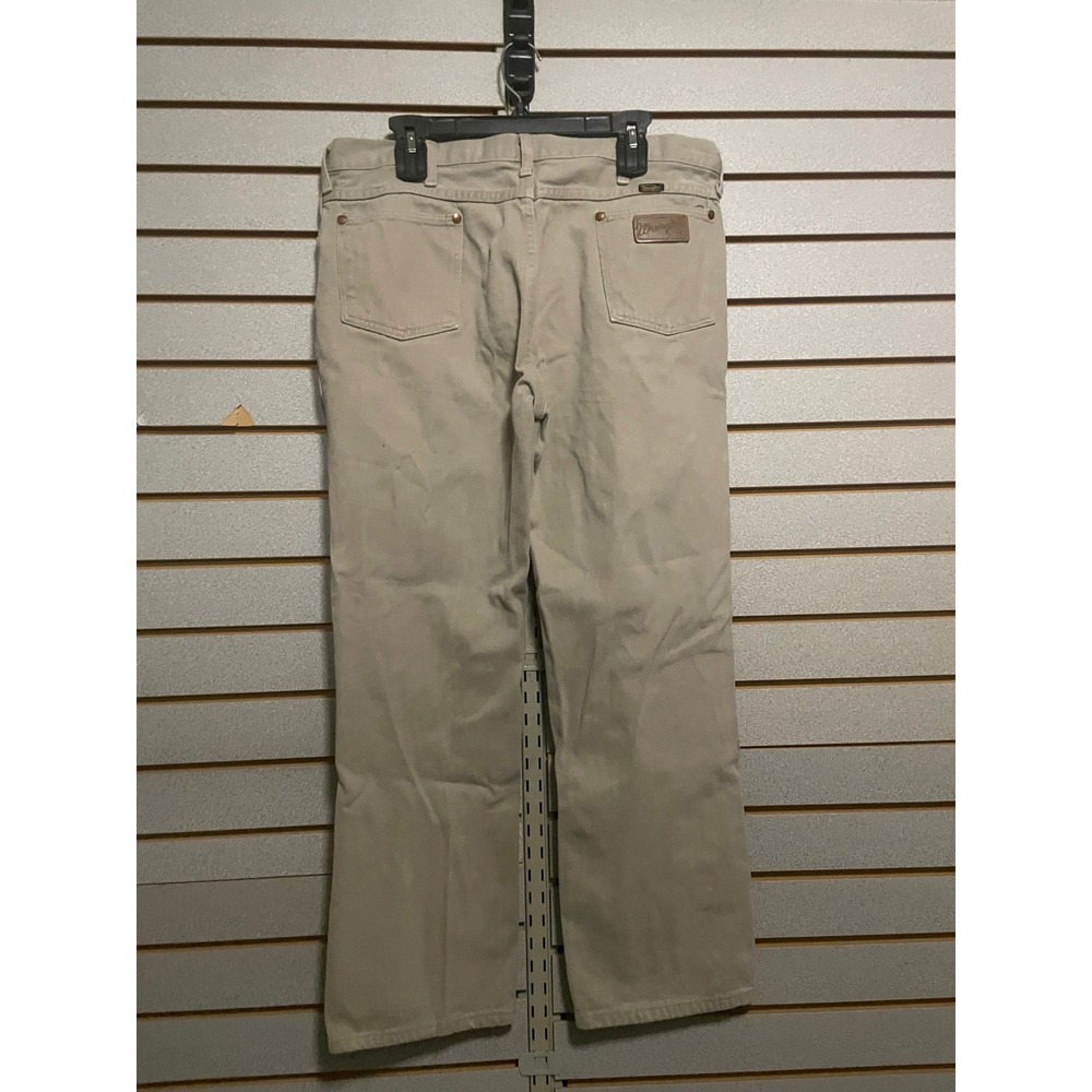Vintage Wrangler Men's Khaki Tan Bootcut Jeans Size 36‎ x 29 Western Cowby cut